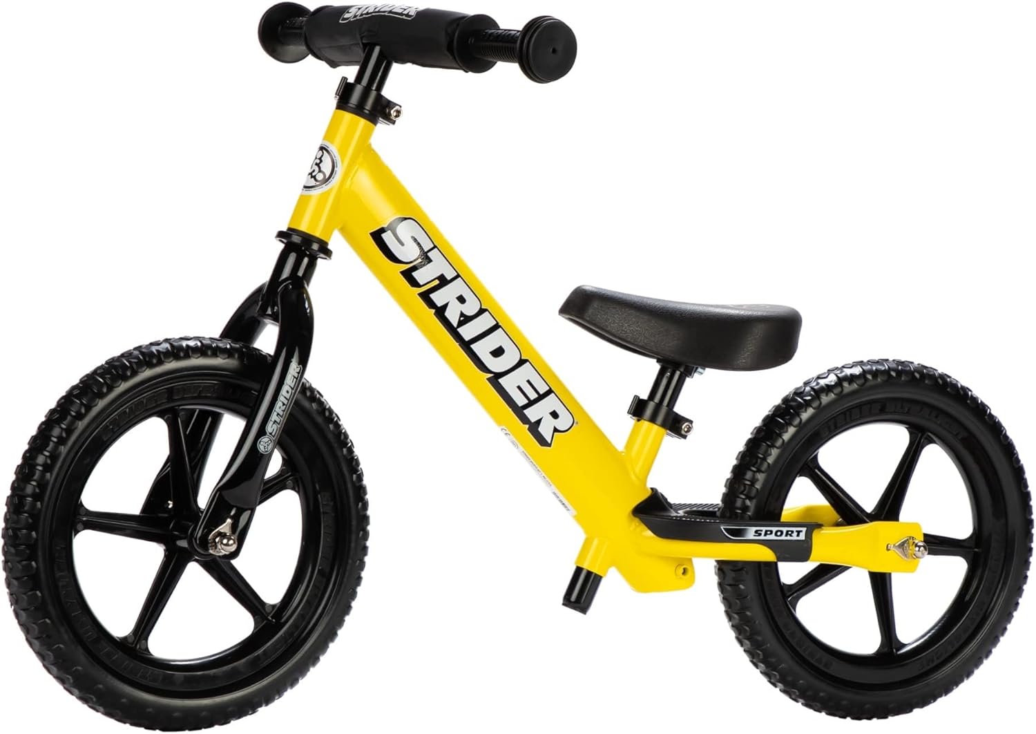 Tengen 12” Sport Bike - No Pedal Balance Bicycle for Kids 1 to 4 Years - Includes Safety Pad, Padded Seat, Mini Grips & Flat-Free Tires - Tool-Free Assembly & Adjustments