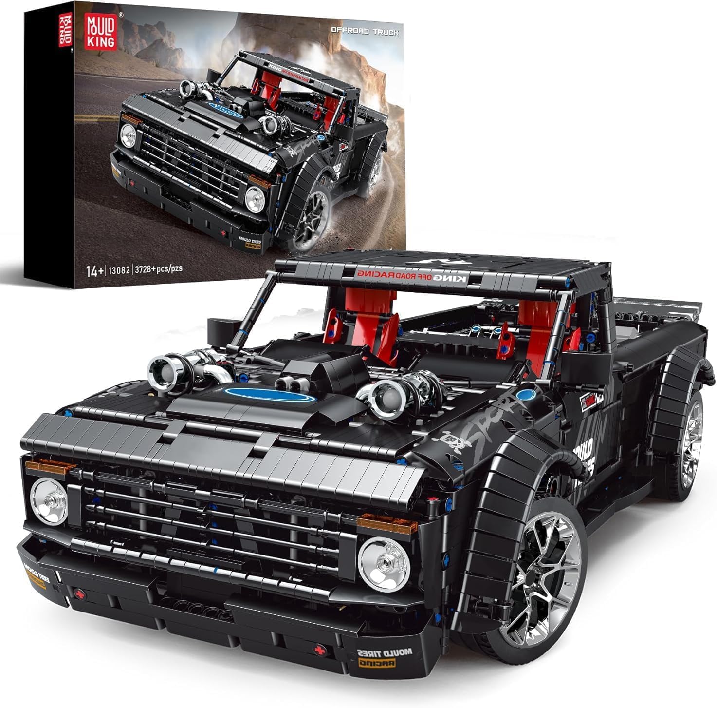 Mould King 13082 Pickup Truck Block Kits Model, MOC Building Blocks Set to Build, Gift for Age 14+/Adult Collections Enthusiasts(3695 Pieces, with Motor/APP Remote Control)