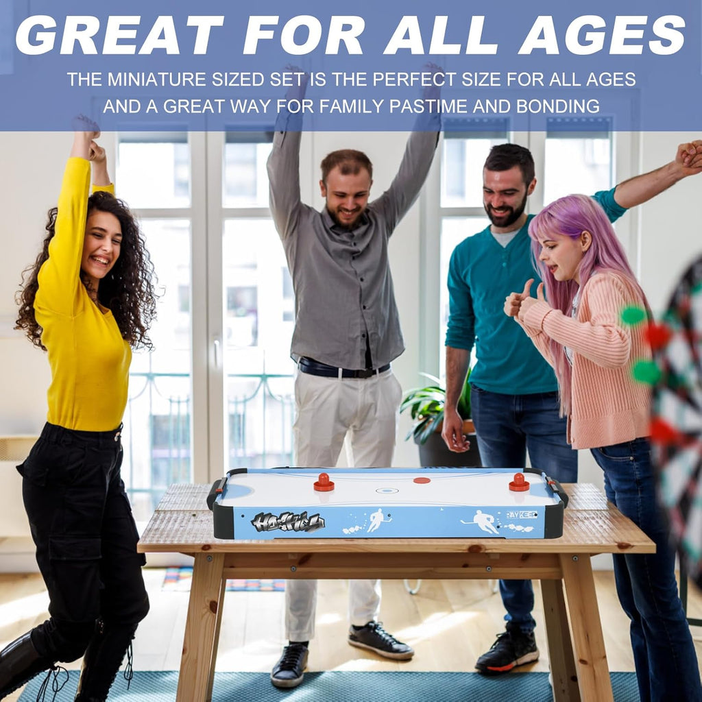 40in Tabletop Air Hockey Table, Portable Arcade Game Table for Kids and Adult, Indoor Game Table w/ 2 Pucks, 2 Pushers, Electronic Motor Fans for Game Room、Family Recreation