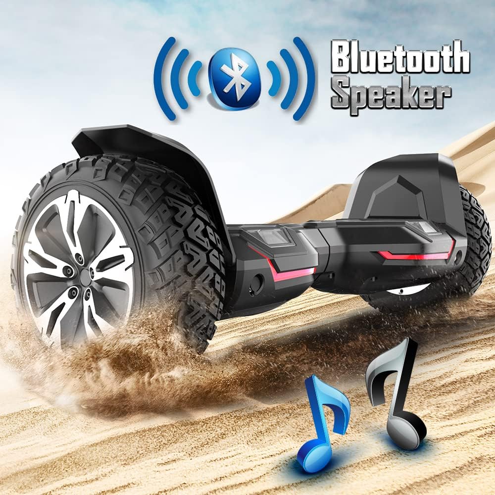 Warrior 8.5 inch All Terrain Off Road Scooter with Bluetooth Speakers and LED Lights,Self Balancing Scooter for Kids ages 6-12 and Adults