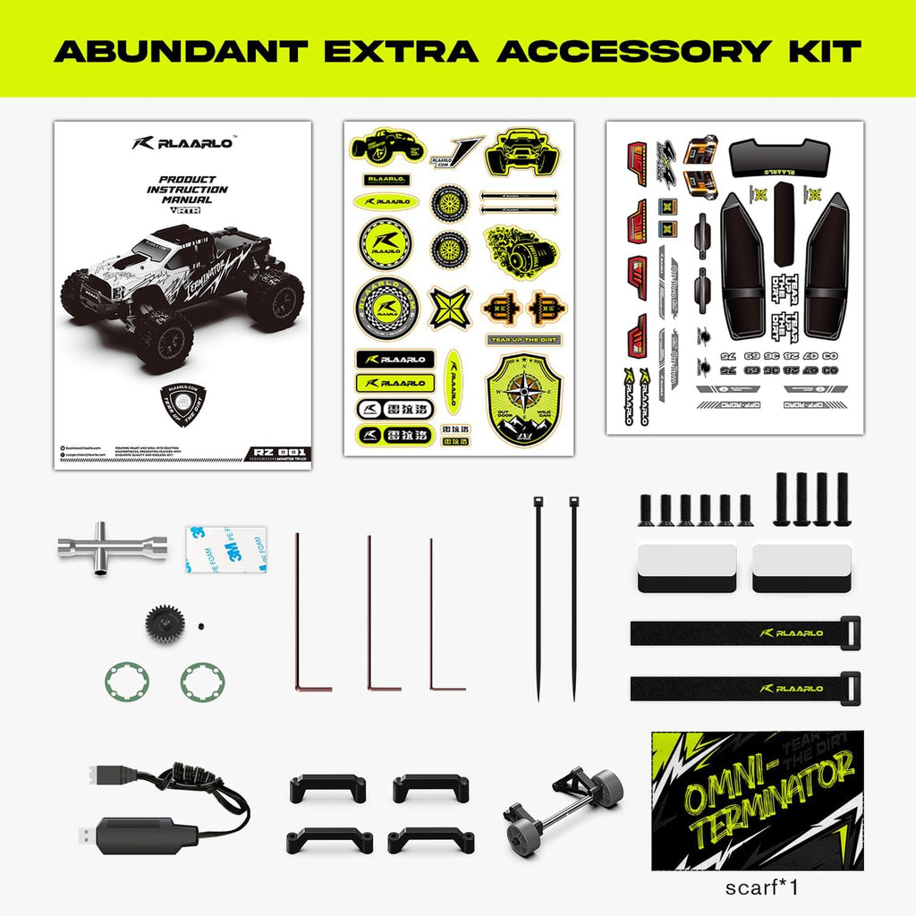 AMORIL 1/10 RTR Brushless Fast RC Cars for Adults,Max 50mph Hobby Electric Off-Road Monster Truck,Waterproof High Speed RC Car 4WD Remote Control Car with 3S Lipo,Green