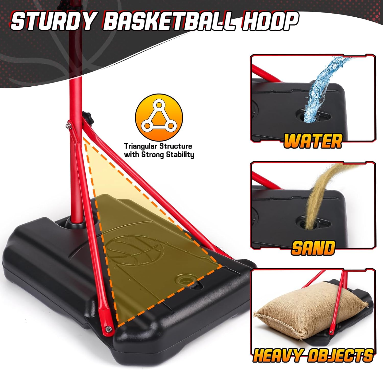 Basketball Hoop for Kids 3 4 5 6 7 8 Years Old, Electronic Basketball Goal with Adjustable Stand, 7 LED Lights & Scoreboard, Indoor Outdoor Sports Toy, Birthday for Kids Boys Ages 3-12