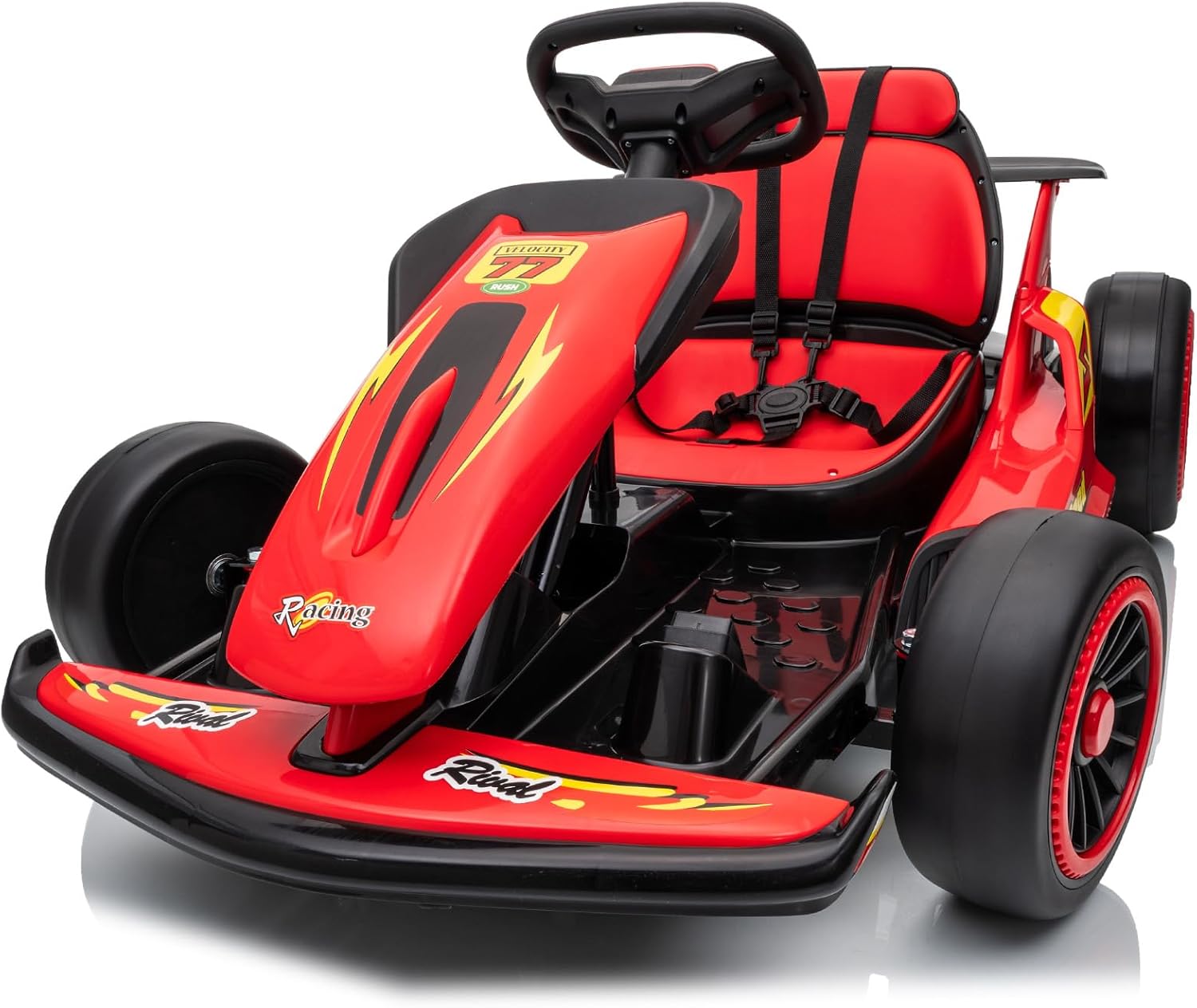 24V Electric Go Kart, Drift Car Outdoor Ride on Toy with EVA Tires, 400W Motor, 8.1 MPH, Music, Wireless, Drift Mode and 2 Speed, Crazy Go Cart for Kids 6-12 Years Old
