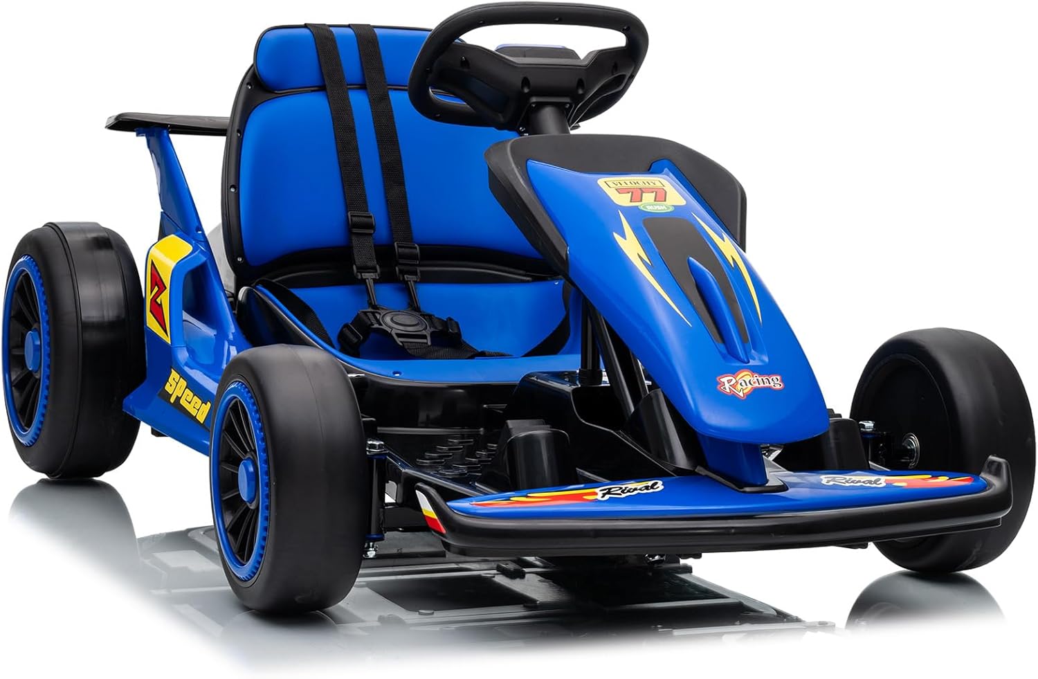 24V Electric Go Kart, Drift Car Outdoor Ride on Toy with EVA Tires, 400W Motor, 8.1 MPH, Music, Wireless, Drift Mode and 2 Speed, Crazy Go Cart for Kids 6-12 Years Old