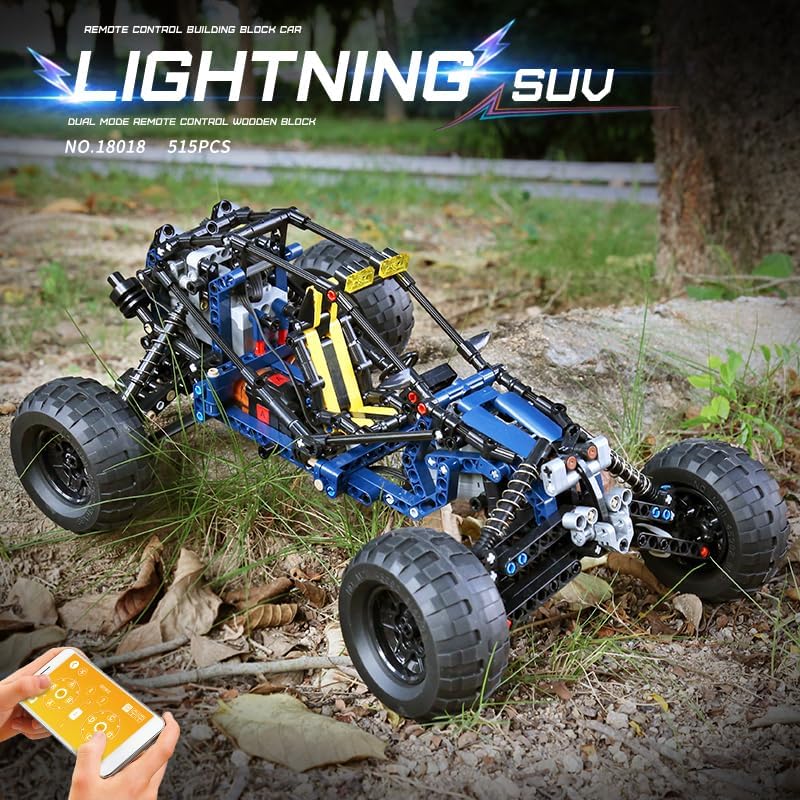 Mould King RC Off-Road Building Car Toys, 515 Pieces Building Blocks Lightning Climbing Car Model with Motors (Remote Control and APP Control)