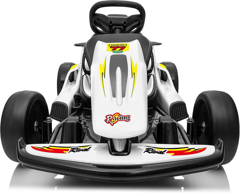 24V Electric Go Kart, Drift Car Outdoor Ride on Toy with EVA Tires, 400W Motor, 8.1 MPH, Music, Wireless, Drift Mode and 2 Speed, Crazy Go Cart for Kids 6-12 Years Old