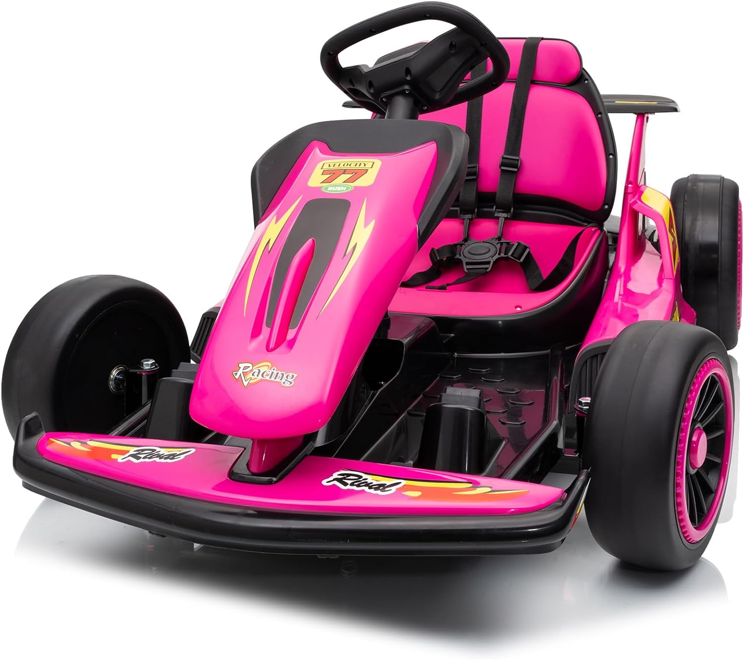 24V Electric Go Kart, Drift Car Outdoor Ride on Toy with EVA Tires, 400W Motor, 8.1 MPH, Music, Wireless, Drift Mode and 2 Speed, Crazy Go Cart for Kids 6-12 Years Old