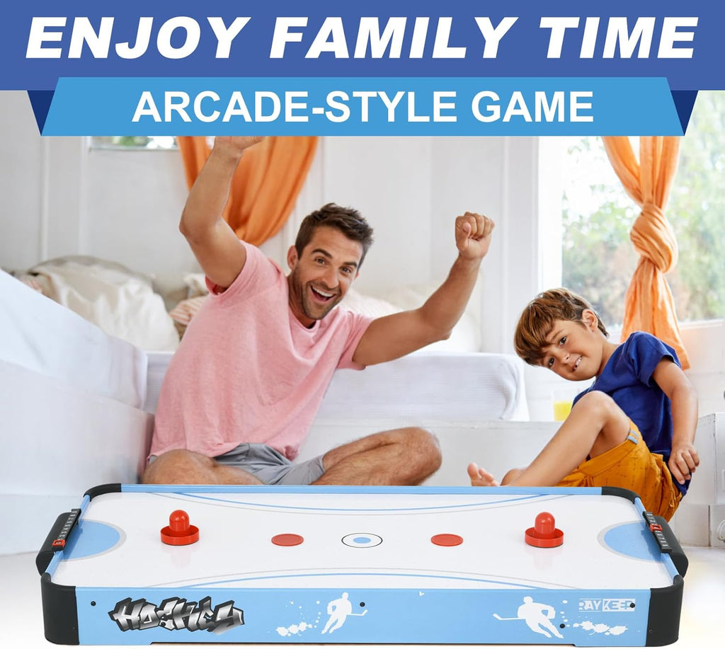 40in Tabletop Air Hockey Table, Portable Arcade Game Table for Kids and Adult, Indoor Game Table w/ 2 Pucks, 2 Pushers, Electronic Motor Fans for Game Room、Family Recreation