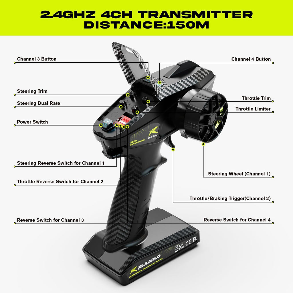 AMORIL 1/10 RTR Brushless Fast RC Cars for Adults,Max 50mph Hobby Electric Off-Road Monster Truck,Waterproof High Speed RC Car 4WD Remote Control Car with 3S Lipo,Green