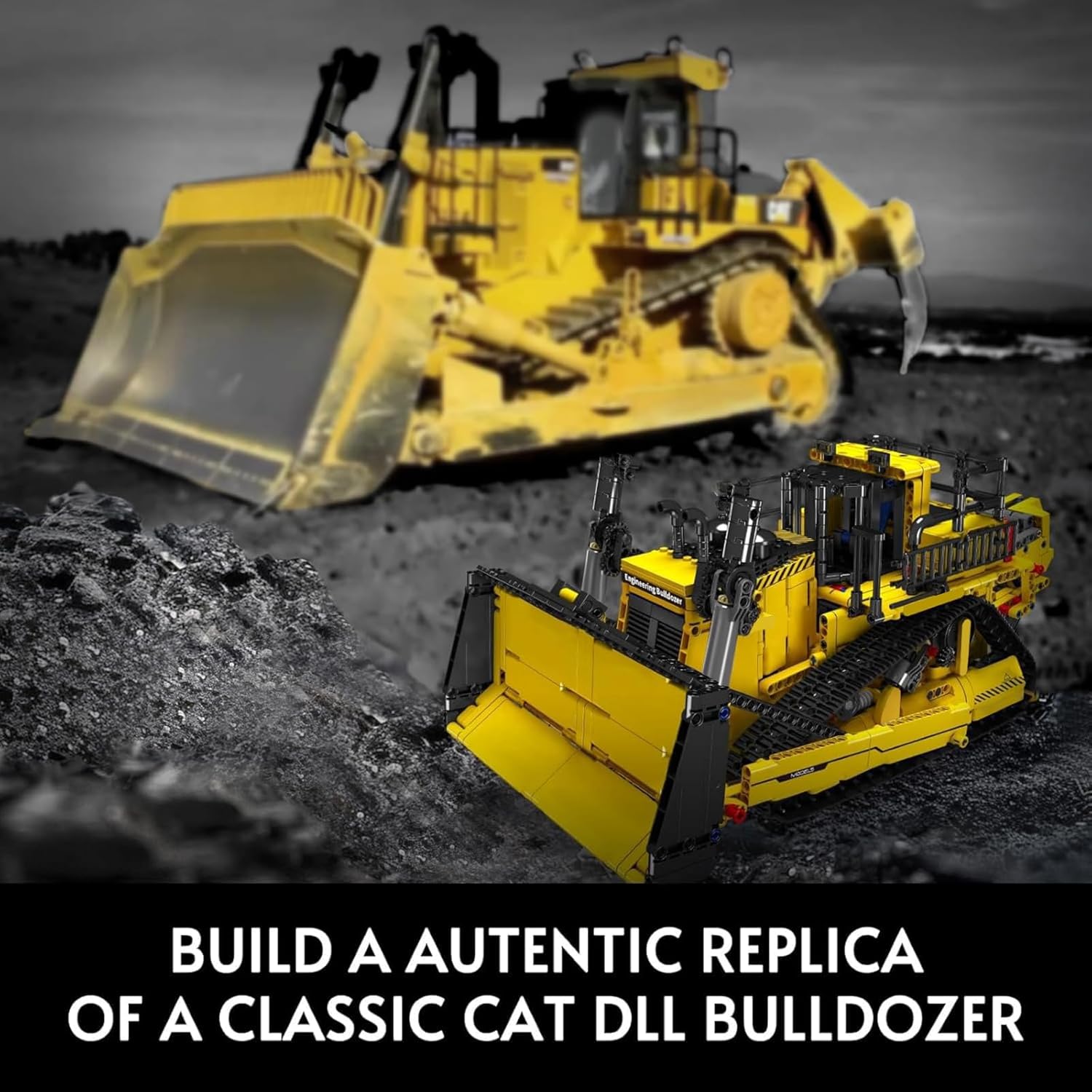 Mould King Bulldozer Technique Building Set, App-Controlled 2.4G RC Bulldozer Truck Construction Vehicle Toys with Engines, DIY Engineering Model Sets for Adults/14+(1508 Pieces)
