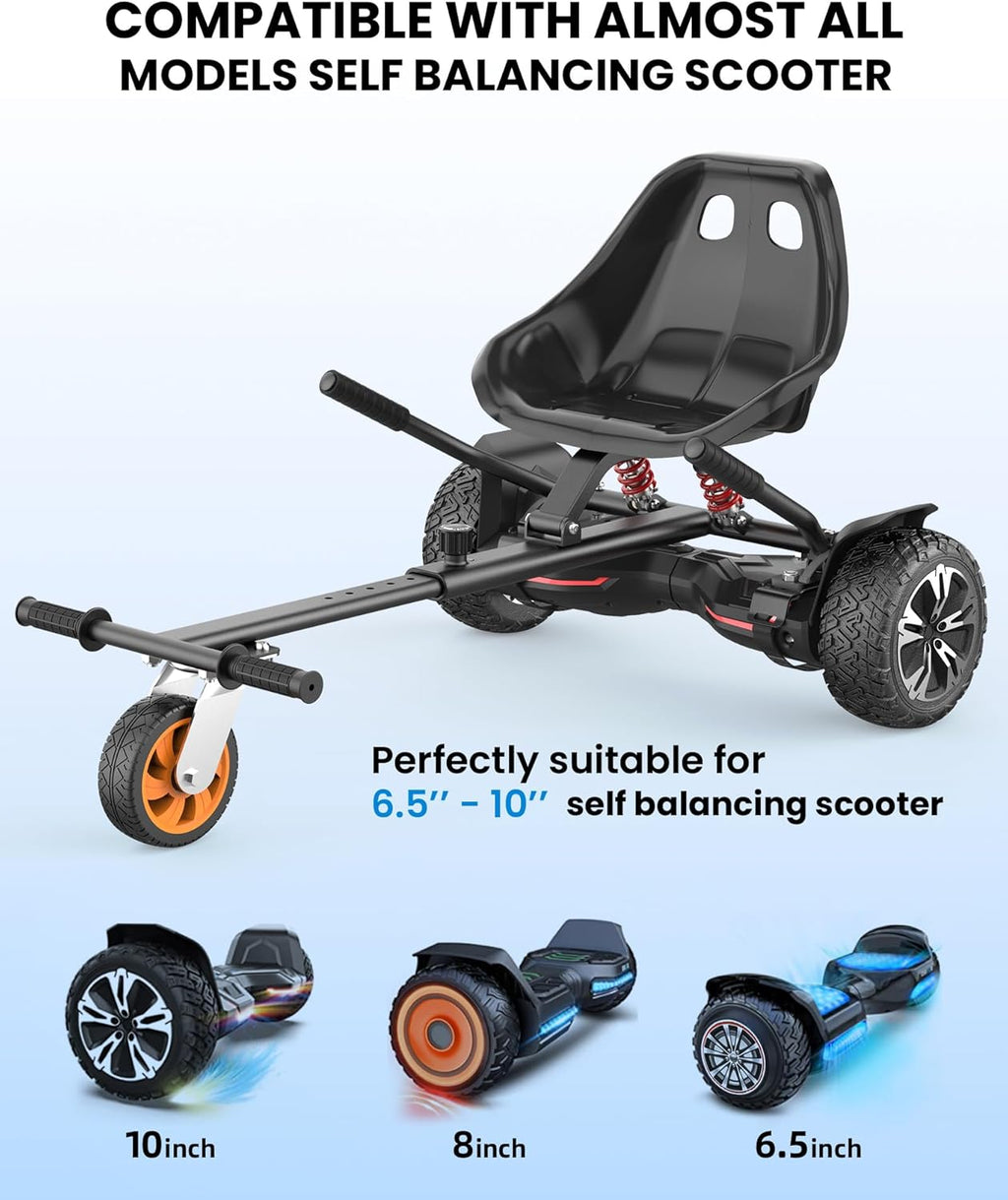 Gyroor Self Balancing Scooters Seat Attachment - Go Kart Conversion for 6.5'' to 10'' Self Balancing Scooters, Adjustable Frame Length, Perfect for Kids and Adults