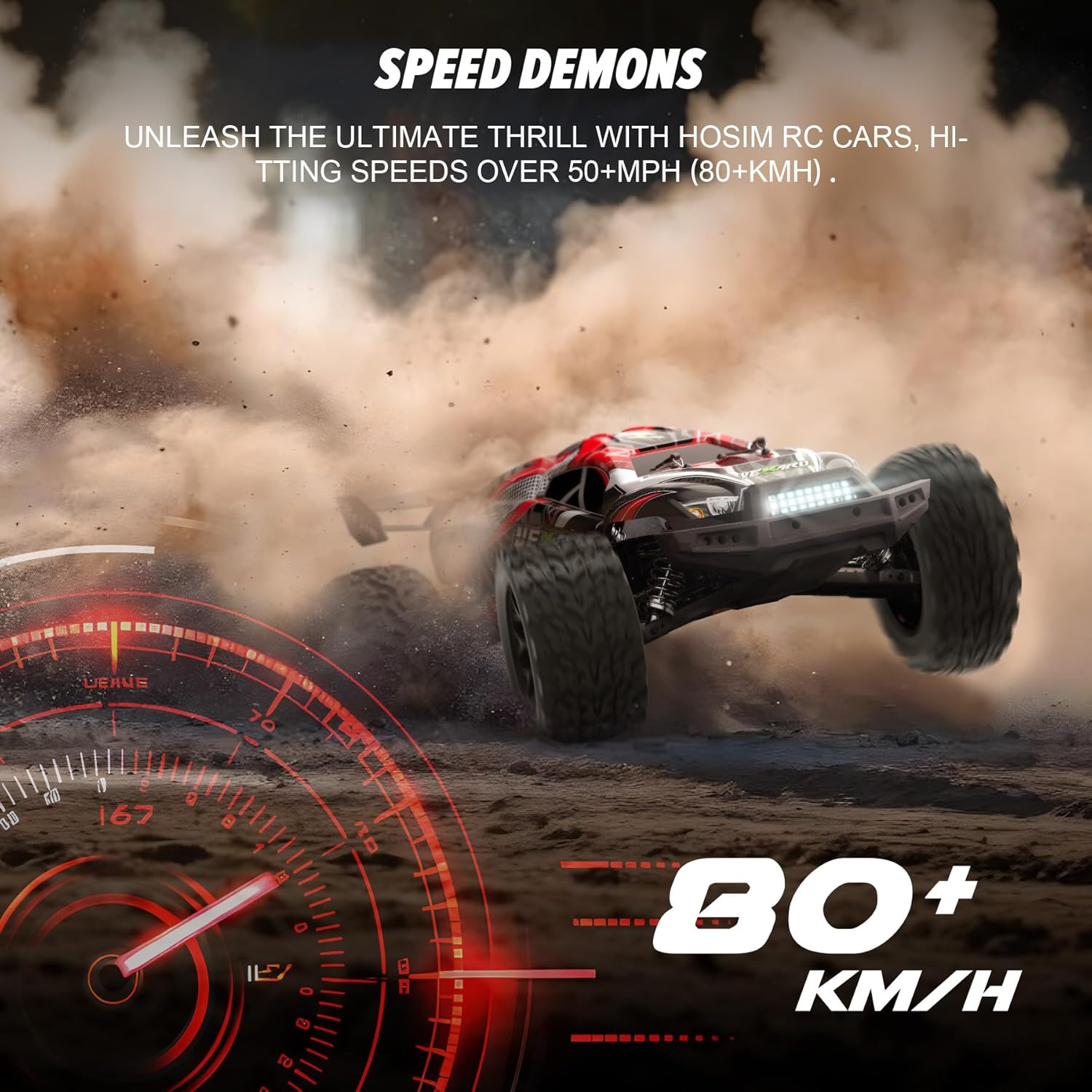Mini 1:8 Brushless RC Cars for Adults Fast 50MPH, VEXARO High Speed 4X4 RC Trucks, All Terrain Remote Control Car Waterproof RC Truggy Off Road Hobby Large Monster Truck with 3S Battery
