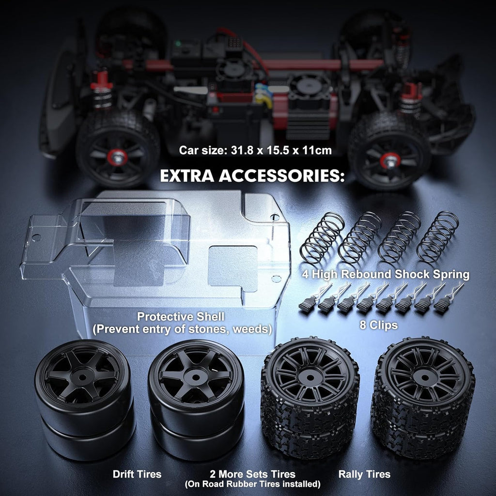 14301 V3 1/14 RTR Brushless RC Drift Car, 4WD 38MPH High Speed with Gyro