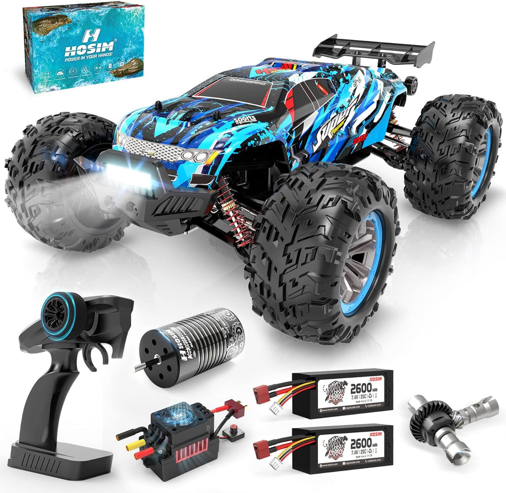 Brushless RC Car 1:10 Scale, 68+ KMH High Speed Remote Control Car for Adults & Boys, 4X4 All Terrain Waterproof Off-Road Hobby Grade Racing Buggy, Large Fast Monster Truck Toy Gift