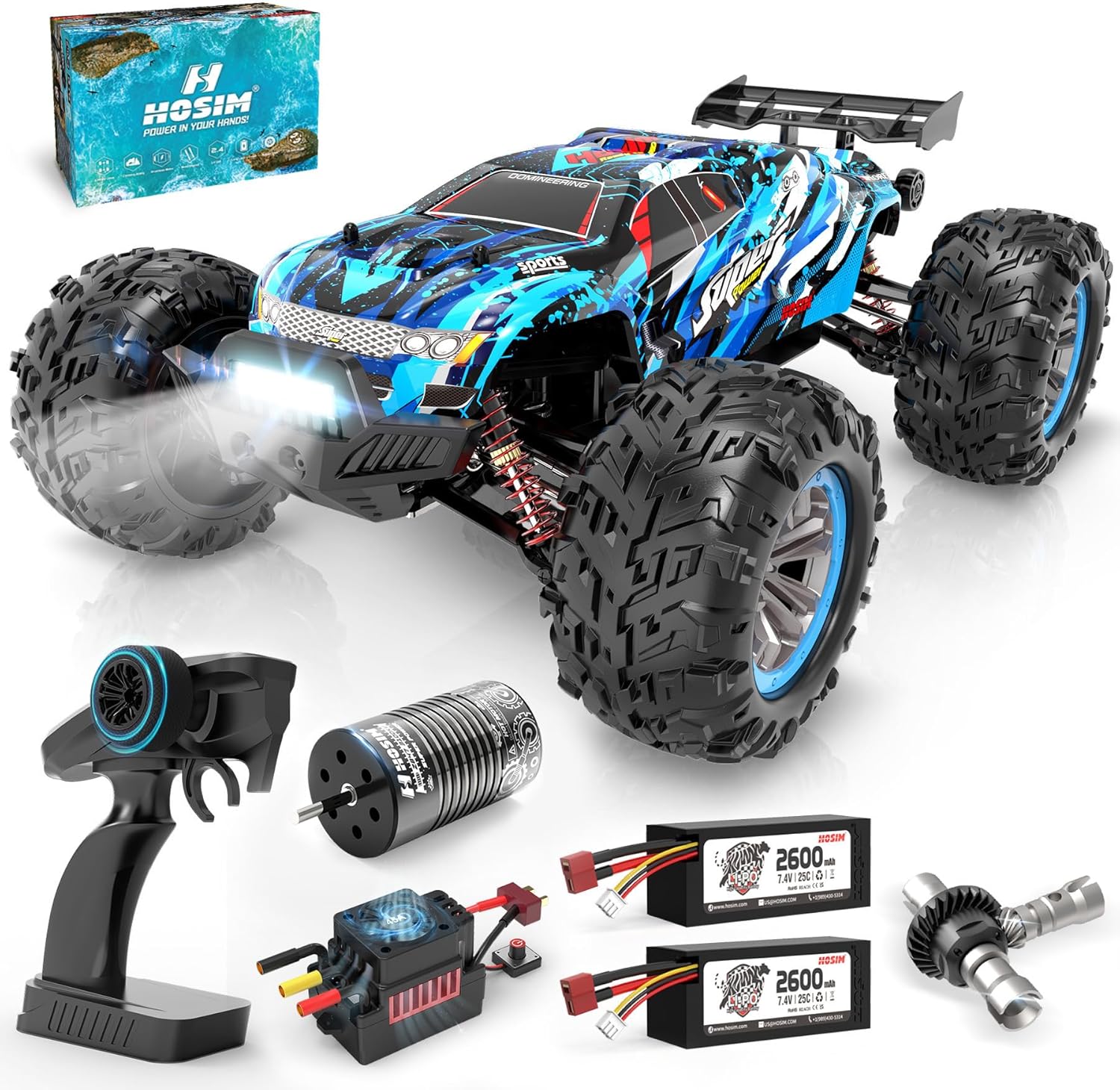 Brushless RC Car 1:10 Scale, 68+ KMH High Speed Remote Control Car for Adults & Boys, 4X4 All Terrain Waterproof Off-Road Hobby Grade Racing Buggy, Large Fast Monster Truck Toy Gift