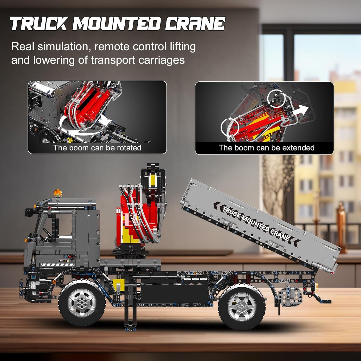 Mould King 19016 Truck Mounted Crane Building Set, APP/Remote Engineering Truck Construction Kit, City Mobile Crane Model Sets to Build for Age 14+/Adults Collections Enthusiasts (3767+ Pieces)