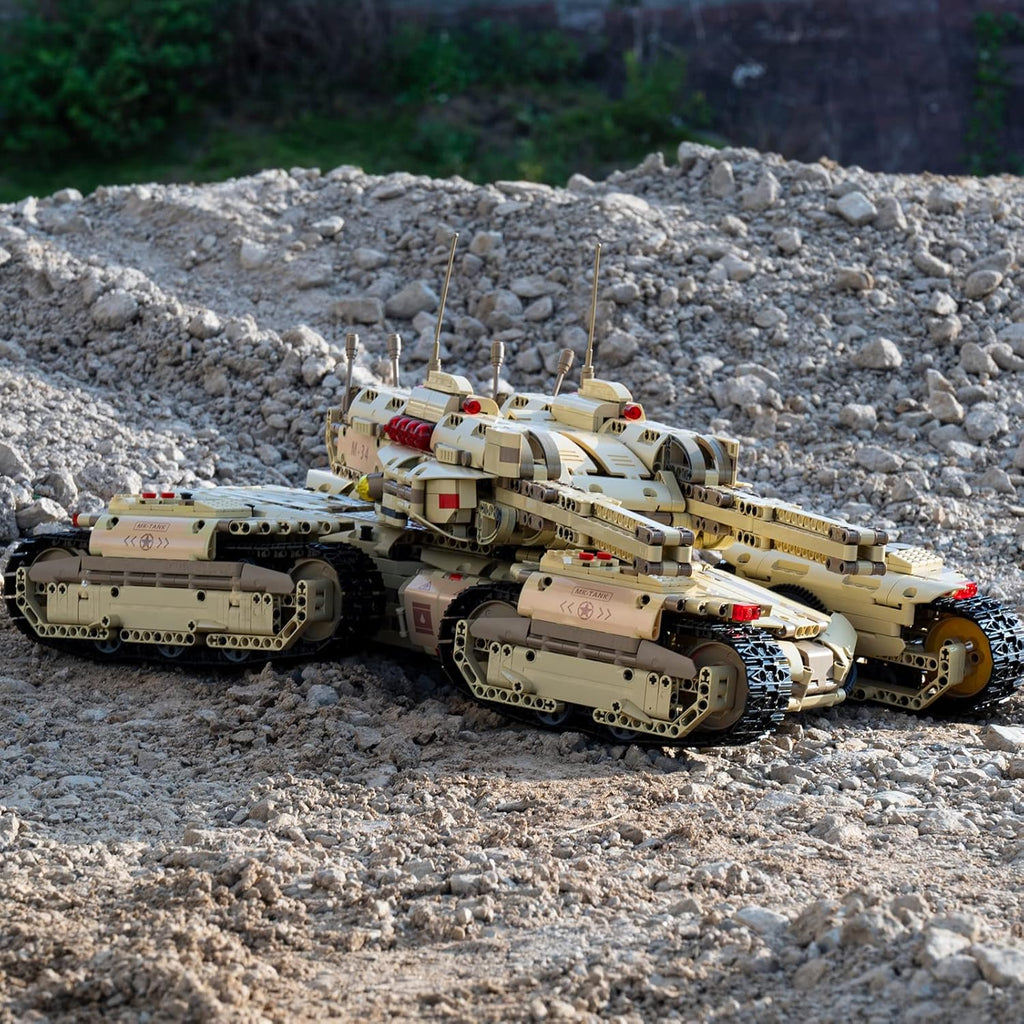 Mould King 20011 Technology MOC Building Block Mammoth Tank, Remote Control Rechargeable RC Tank Model Kit for Adults