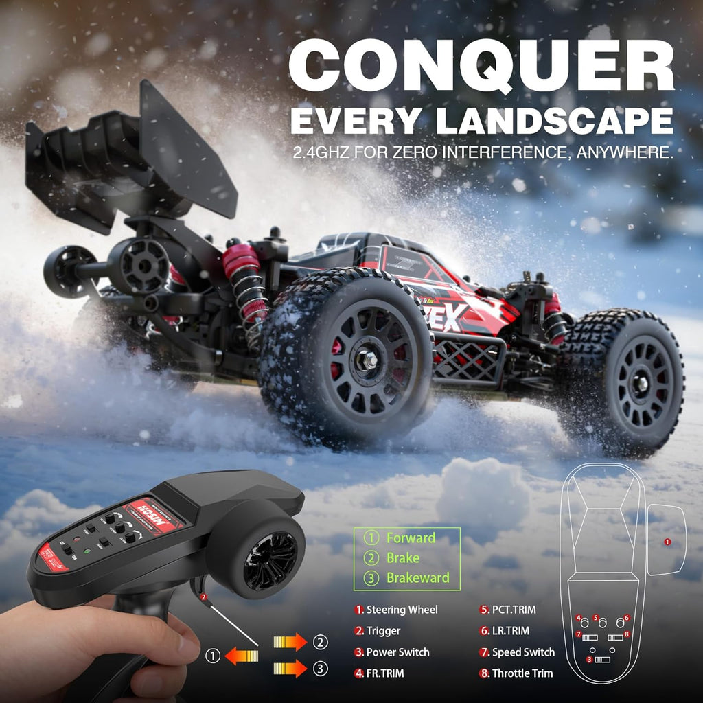 Brushless RC Buggy for Adults and Kids 60KM/H, 1/14 Electric High Speed All Terrain Remote Control Car, Hobby RC Trucks 4x4 Off Road RC Car, Waterproof RC Vehicle for Snow/Sand/Beach Age 8+