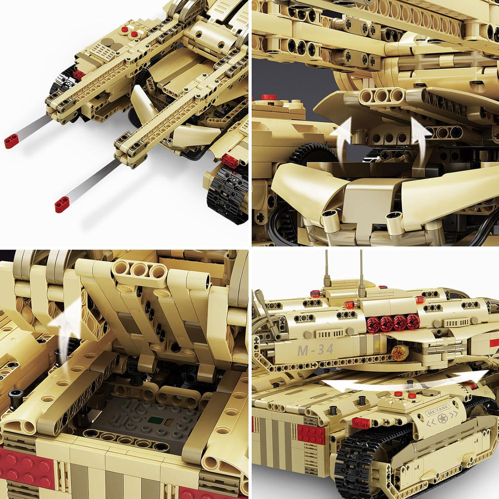 Mould King 20011 Technology MOC Building Block Mammoth Tank, Remote Control Rechargeable RC Tank Model Kit for Adults