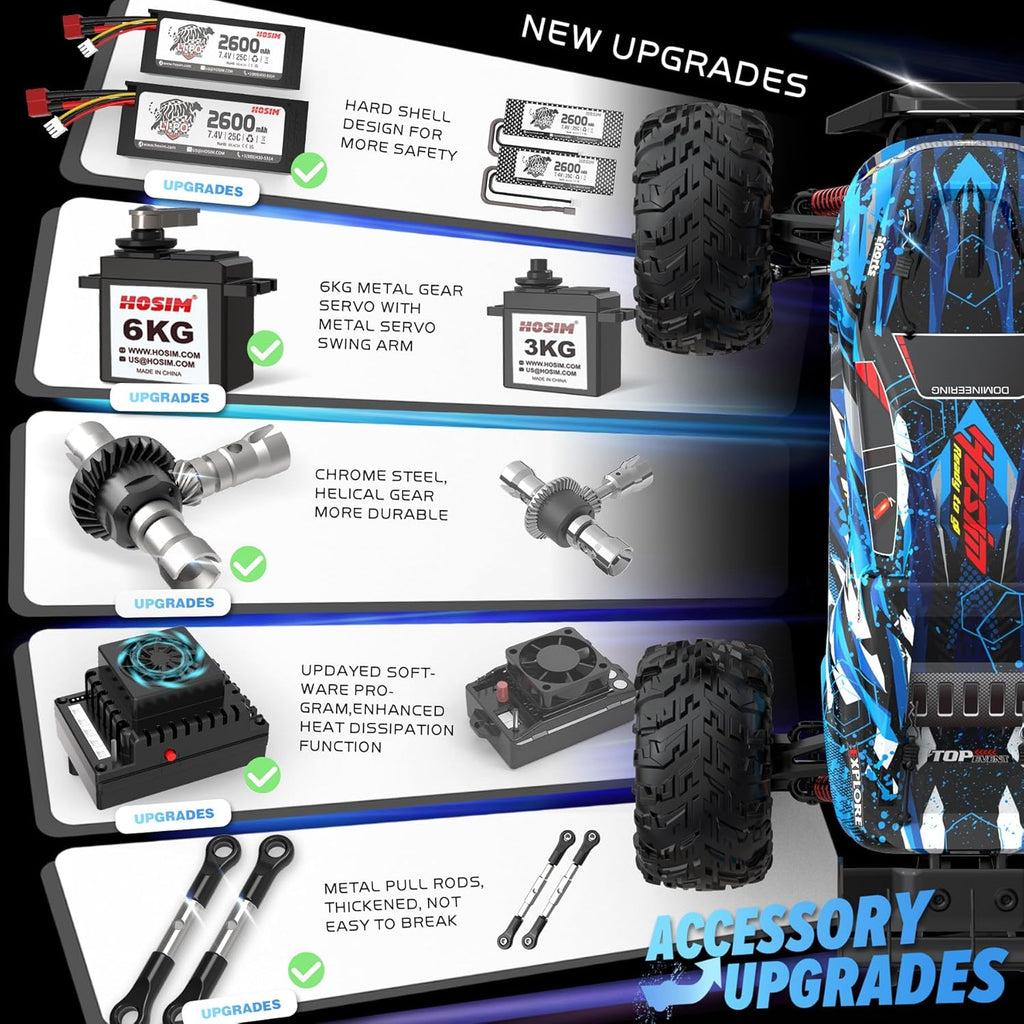 Brushless RC Car 1:10 Scale, 68+ KMH High Speed Remote Control Car for Adults & Boys, 4X4 All Terrain Waterproof Off-Road Hobby Grade Racing Buggy, Large Fast Monster Truck Toy Gift