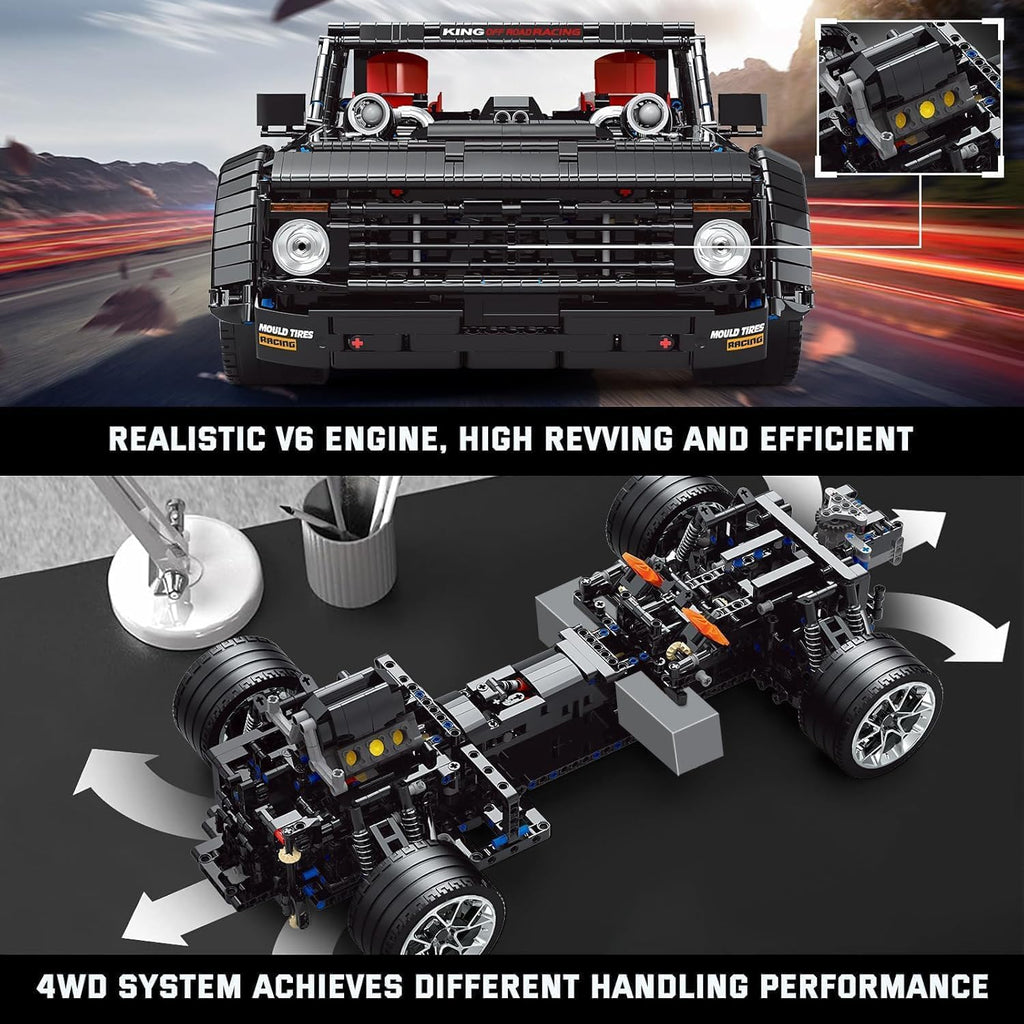 Mould King 13082 Pickup Truck Block Kits Model, MOC Building Blocks Set to Build, Gift for Age 14+/Adult Collections Enthusiasts(3695 Pieces, with Motor/APP Remote Control)